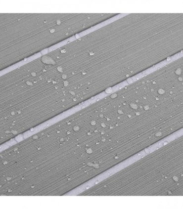 vidaXL Boat Mat Striped Light Grey and White 240 x 60 cm EVA