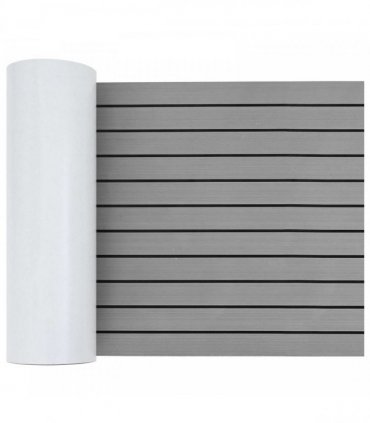 vidaXL Boat Mat Striped Light Grey and Black 240 x 60 cm EVA