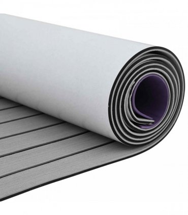 vidaXL Boat Mat Striped Light Grey and Black 240 x 60 cm EVA