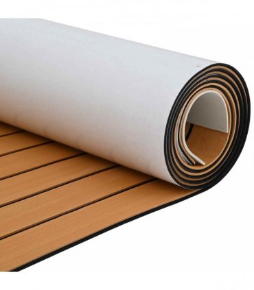 vidaXL Boat Mat Striped Brown and Black 240 x 60 cm EVA