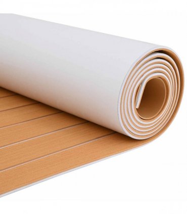 vidaXL Boat Mat Striped Brown and White 240 x 60 cm EVA