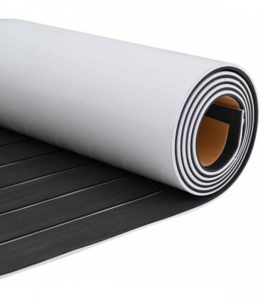 vidaXL Boat Mat Striped Dark Grey and White 240 x 60 cm EVA