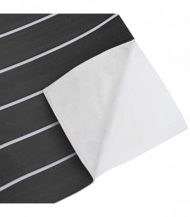 vidaXL Boat Mat Striped Dark Grey and White 240 x 60 cm EVA