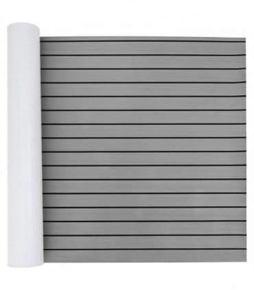 vidaXL Boat Mat Striped Light Grey and Black 240 x 90 cm EVA