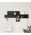 vidaXL Wall-Mounted Coat Rack with Shelf Black Oak 100 x 12 x 43.5 cm