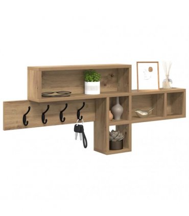 vidaXL Wall-Mounted Coat Rack Artisan Oak 100 x 12 x 43.5 cm