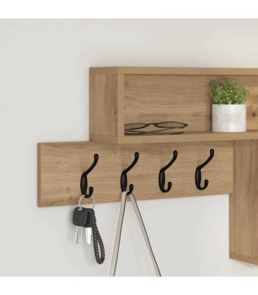 vidaXL Wall-Mounted Coat Rack Artisan Oak 100 x 12 x 43.5 cm