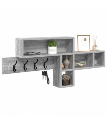 vidaXL Wall-Mounted Coat Rack Grey Sonoma 100 x 12 x 43.5 cm
