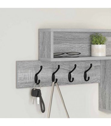 vidaXL Wall-Mounted Coat Rack Grey Sonoma 100 x 12 x 43.5 cm