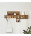 vidaXL Wall-Mounted Coat Rack with Shelf Old Wood 100 x 12 x 43.5 cm