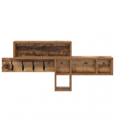 vidaXL Wall-Mounted Coat Rack with Shelf Old Wood 100 x 12 x 43.5 cm