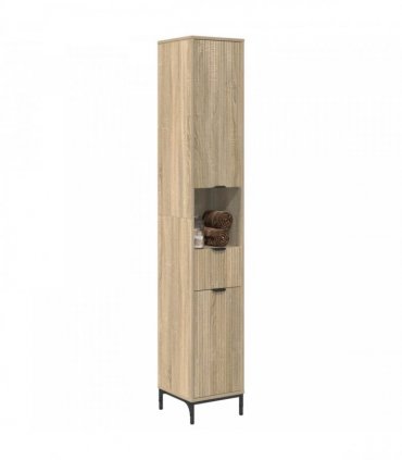 vidaXL Bathroom Cabinet with Drawer Sonoma Oak 31.5 x 33 x 190 cm