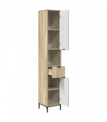 vidaXL Bathroom Cabinet with Drawer Sonoma Oak 31.5 x 33 x 190 cm