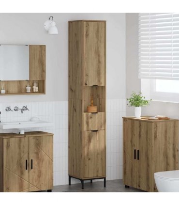 vidaXL Bathroom Cabinet Artisan Oak 31.5 x 33 x 190 cm