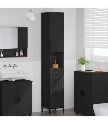 vidaXL Bathroom Cabinet Black 31.5 x 33 x 190 cm