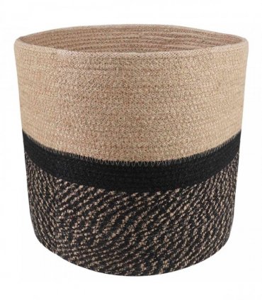 vidaXL Plant Pot Set 2 pcs Natural and Black Ø 28 x 28 cm