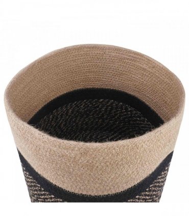 vidaXL Plant Pot Set 2 pcs Natural and Black Ø 28 x 28 cm