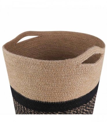 vidaXL Plant Pot Set 2 pcs Natural and Black Ø 28 x 28 cm