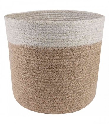 vidaXL Plant Pot Set 2 pcs Natural and White Ø 21 x 21 cm