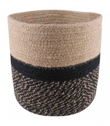 vidaXL Plant Pot Set 2 pcs Natural and Black Ø 21 x 21 cm