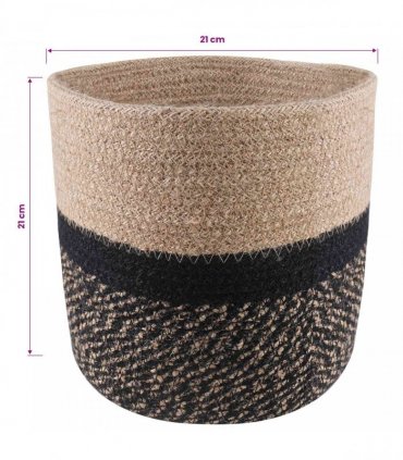 vidaXL Plant Pot Set 2 pcs Natural and Black Ø 21 x 21 cm
