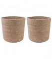 vidaXL Plant Pot Set 2 pcs Natural Ø 21 x 21 cm 100% Tossa Jute