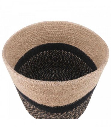 vidaXL Plant Pot Set 2 pcs Natural and Black Ø 28 x 28 cm — Size: Ø 21 x 21 cm &Ø 28 x 28 cm