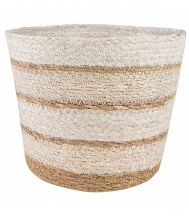vidaXL Seagrass Plant Baskets 3 pcs Natural,White and Beige — Colour: Natural, white and beige, Model: Freestanding