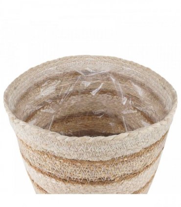 vidaXL Seagrass Plant Baskets 3 pcs Natural,White and Beige — Colour: Natural, white and beige, Model: Freestanding