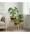 vidaXL Seagrass Plant Baskets 3 pcs Natural and Black Ø26 x 19 cm — Model: Freestanding