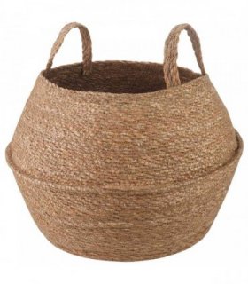 vidaXL Plant Pot with Handles Natural Ø 45 x 36 cm 100% Seagrass