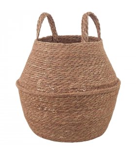 vidaXL Plant Pot with Handles Natural Ø 22 x 20 cm 100% Seagrass