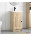vidaXL Bathroom Vanity with Sink Sonoma Oak 42 x 40 x 84.5 cm — V0672200465