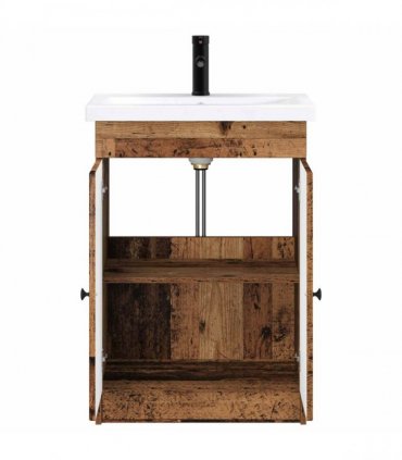 vidaXL Bathroom Furniture Set Old Wood 56 x 37.5 x 81 cm
