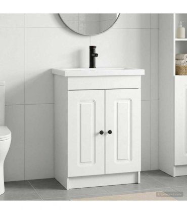 vidaXL Bathroom Furniture Set White 56 x 37.5 x 81 cm Engineered Wood