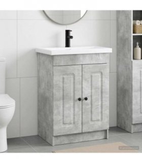 vidaXL Bathroom Furniture Set Concrete Grey 56 x 37.5 x 81 cm