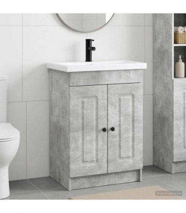 vidaXL Bathroom Furniture Set Concrete Grey 56 x 37.5 x 81 cm