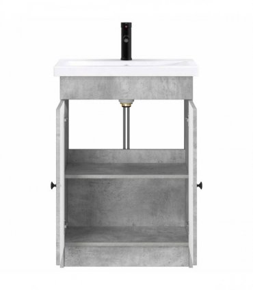 vidaXL Bathroom Furniture Set Concrete Grey 56 x 37.5 x 81 cm