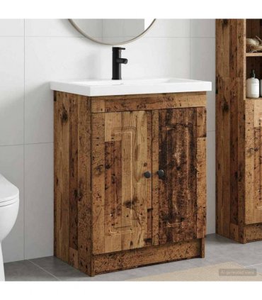 vidaXL Bathroom Furniture Set Old Wood 78.5 x 37.5 x 81 cm