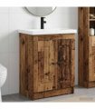 vidaXL Bathroom Furniture Set Old Wood 78.5 x 37.5 x 81 cm