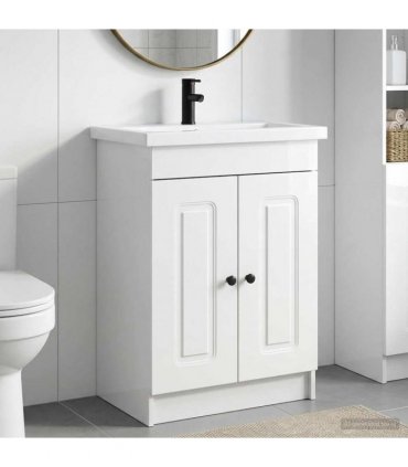 vidaXL Bathroom Furniture Set High Gloss White 78.5 x 37.5 x 81 cm