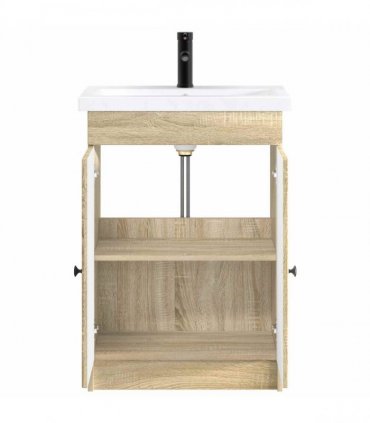 vidaXL Bathroom Furniture Set Sonoma Oak 56 x 37.5 x 81 cm