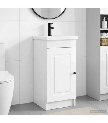 vidaXL Bathroom Vanity with Sink High Gloss White 42 x 40 x 84.5 cm — V0672200476