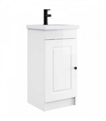 vidaXL Bathroom Vanity with Sink High Gloss White 42 x 40 x 84.5 cm — V0672200476
