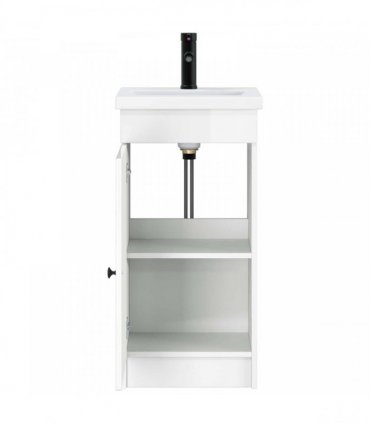 vidaXL Bathroom Vanity with Sink High Gloss White 42 x 40 x 84.5 cm — V0672200476