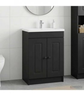 vidaXL Bathroom under Sink Cabinet Black 78.5 x 37.5 x 81 cm