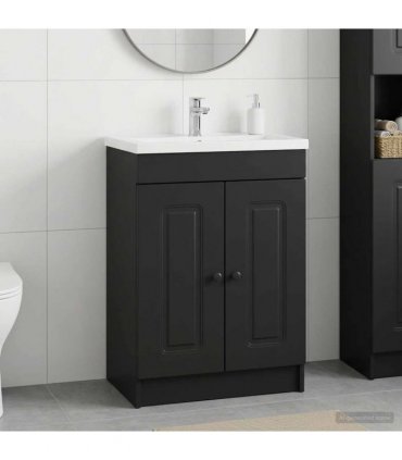 vidaXL Bathroom under Sink Cabinet Black 78.5 x 37.5 x 81 cm