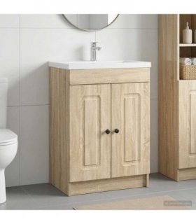 vidaXL Bathroom under Sink Cabinet Sonoma Oak 56 x 37.5 x 81 cm — V0672200478