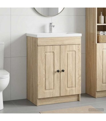 vidaXL Bathroom under Sink Cabinet Sonoma Oak 56 x 37.5 x 81 cm — V0672200478