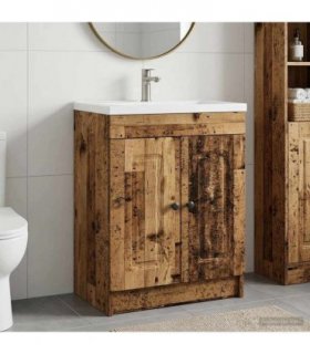 vidaXL Bathroom under Sink Cabinet Old Wood 56 x 37.5 x 81 cm — V0672200479